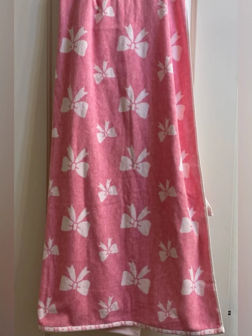 Eco melange ❤️Bow Cotton reversible Over Sized Beach Towel - Pink NWT